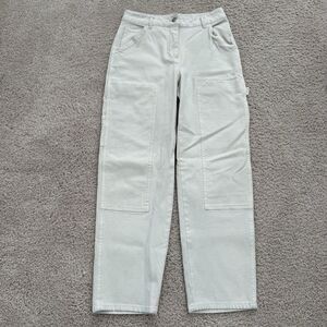 Aritzia Wilfred Free Carpenter Utility Cargo Pants Beige Minimalist Classic Sz 2